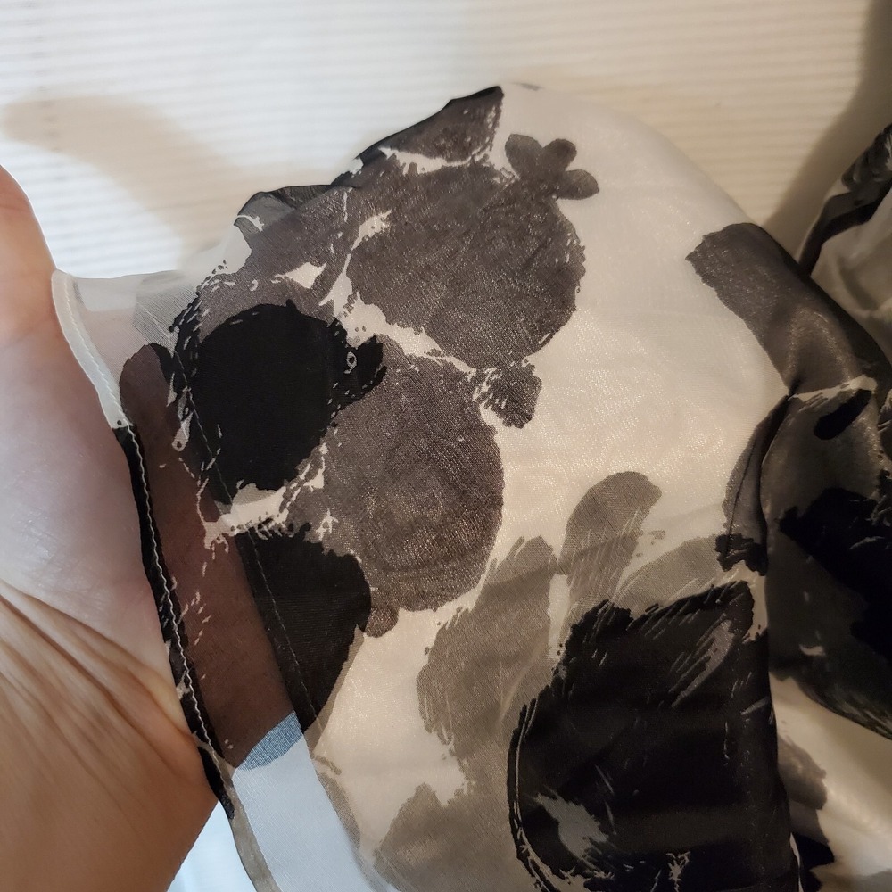 White House Black Market Sz 00 Black White Floral Strapless Dress Cocktail/Prom - Picture 4 of 7